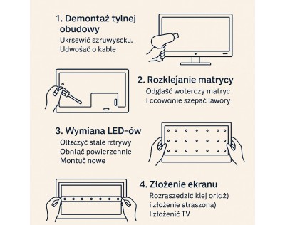 Czy sam wymienię podświetlenie LED w telewizorze z klejoną matrycą ?